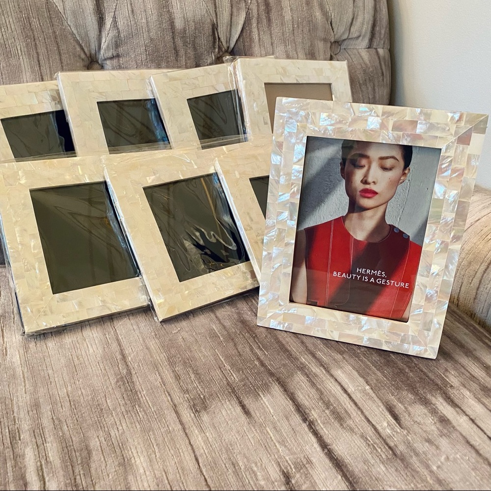 Mother of Pearl Picture Frames. Set of 8. New.